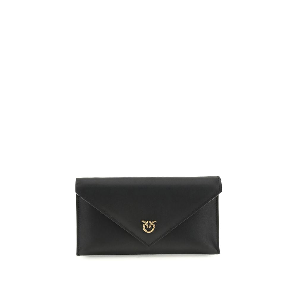 PINKO Black Calf Leather Bos Taurus Shoulder Bag