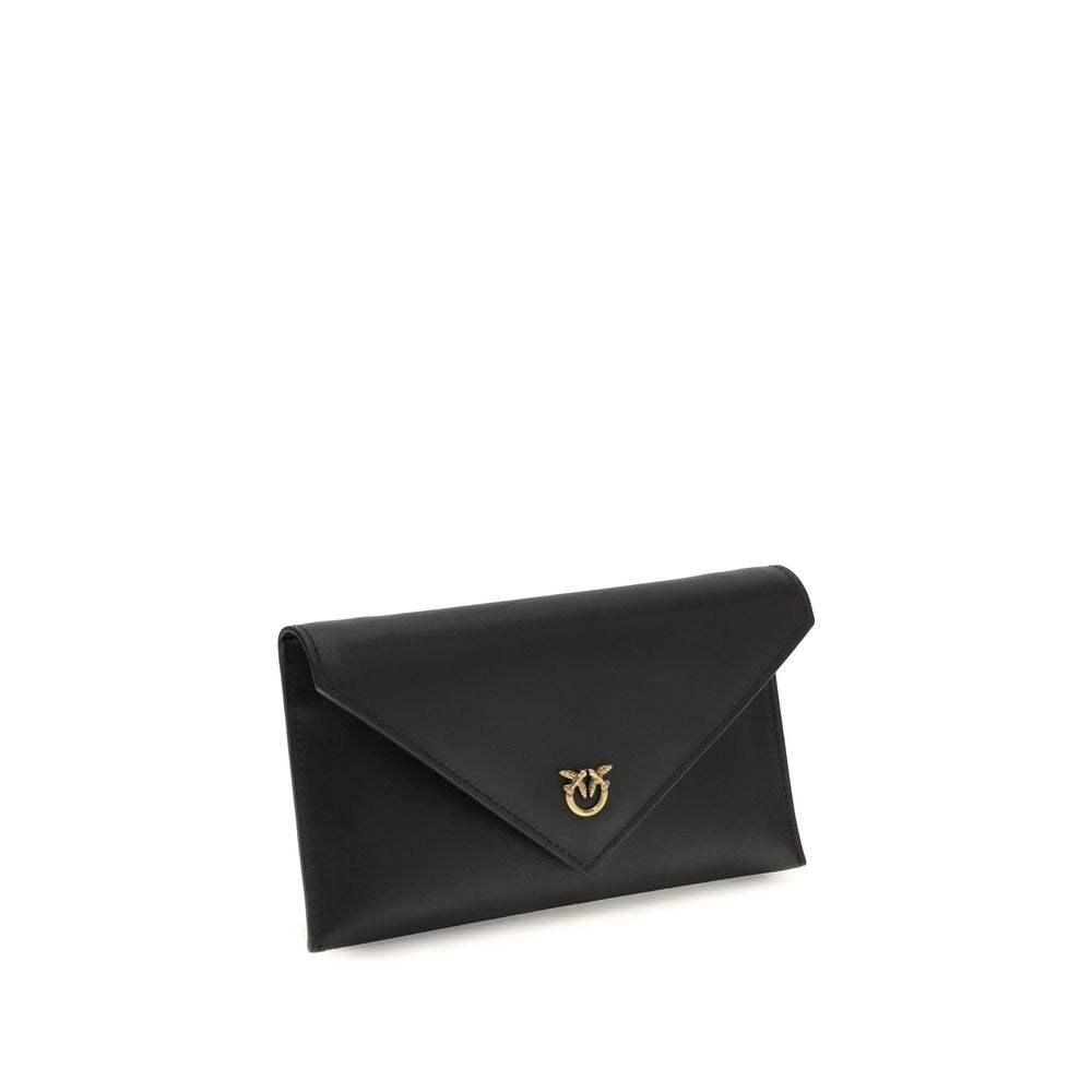 PINKO Black Calf Leather Bos Taurus Shoulder Bag