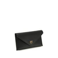 PINKO Black Calf Leather Bos Taurus Shoulder Bag