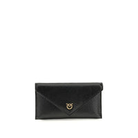 PINKO Black Calf Leather Bos Taurus Shoulder Bag