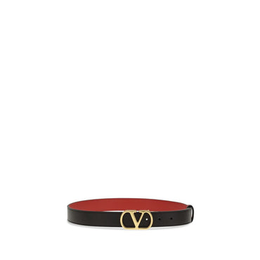Valentino Garavani Black Calf Leather Bos Taurus Belt