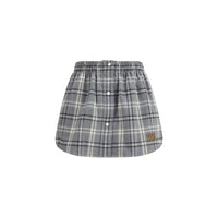 Miu Miu Gray Cotton Mini Skirt