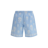 Alexander McQueen Light Blue Polyamide Bermuda Shorts