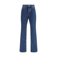 Balmain Blue Cotton Straight-Leg Jeans
