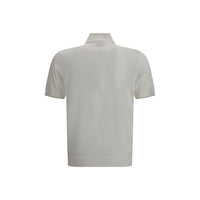Brunello Cucinelli White Cotton Polo Shirt