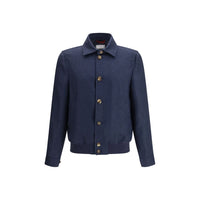 Brunello Cucinelli Blue Silk Denim Jacket