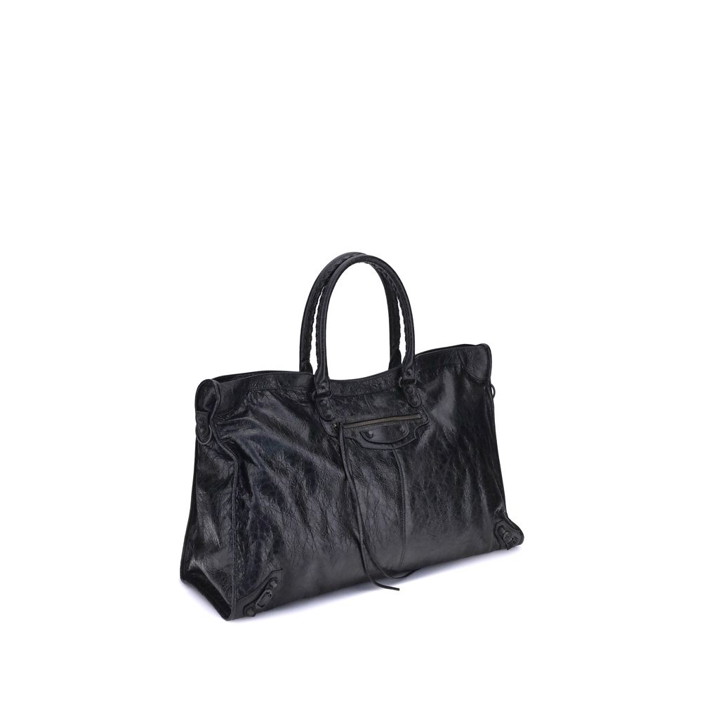 Balenciaga Black Calf Leather Bos Taurus Shoulder Bag
