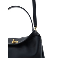 Balenciaga Black Calf Leather Bos Taurus Shoulder Bag