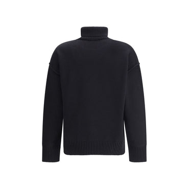 Ami Paris Black Fleece Wool Turtleneck