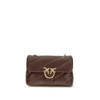 PINKO Brown Calf Leather Bos Taurus Shoulder Bag