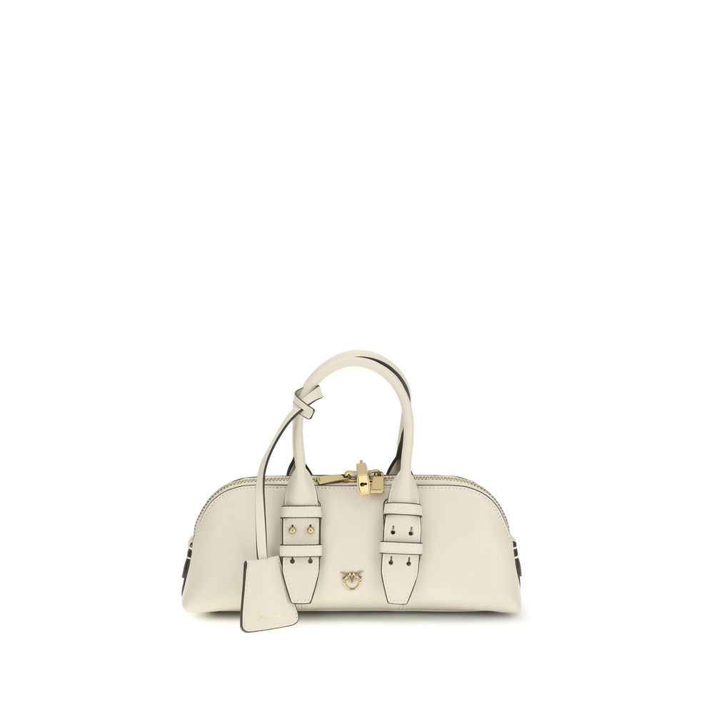 PINKO White Calf Leather Bos Taurus Shoulder Bag