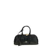 PINKO Black Calf Leather Bos Taurus Shoulder Bag