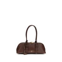 PINKO Brown Calf Leather Bos Taurus Shoulder Bag
