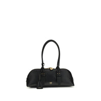PINKO Black Calf Leather Bos Taurus Shoulder Bag
