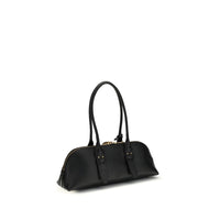 PINKO Black Calf Leather Bos Taurus Shoulder Bag