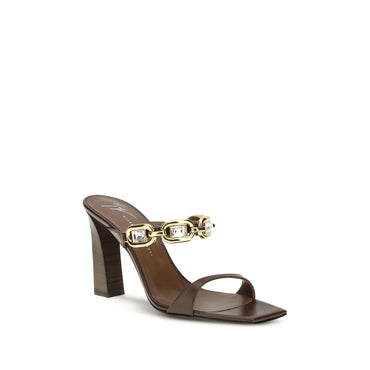 Giuseppe Zanotti Brown Calf Leather Bos Taurus Sandals