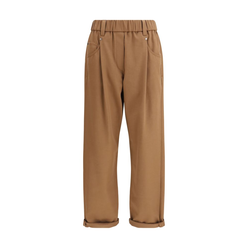 Brunello Cucinelli Brown Cotton Casual Pants
