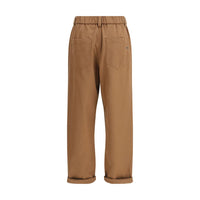 Brunello Cucinelli Brown Cotton Casual Pants