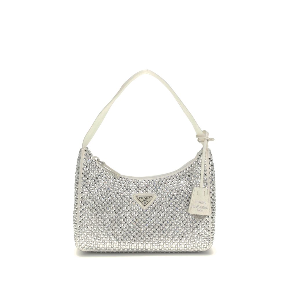 Prada White Viscose Shoulder Bag