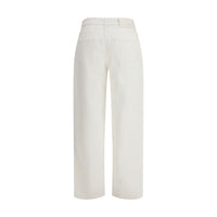 Loulou De Saison Cream Cotton Straight-Leg Jeans