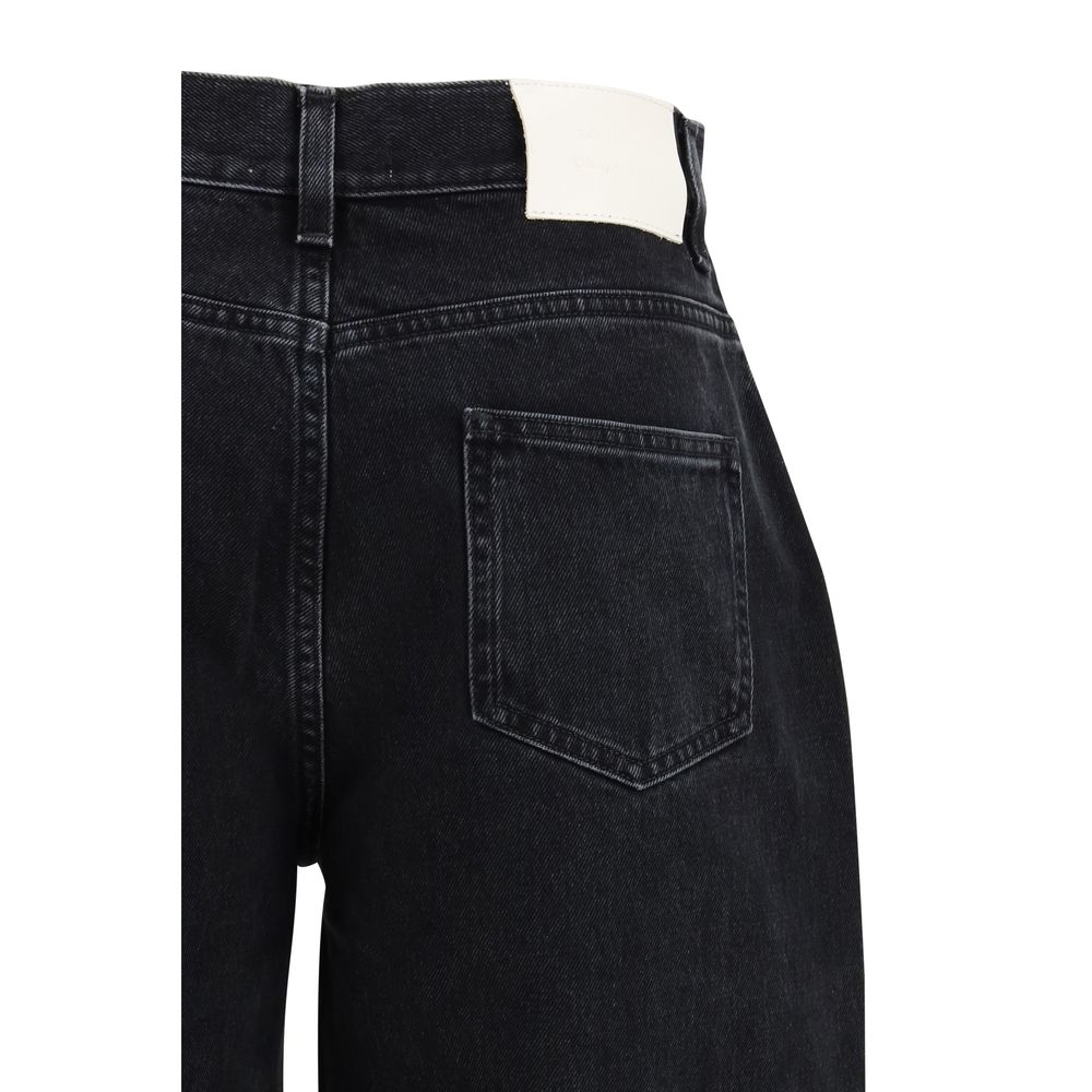 Loulou De Saison Gray Cotton Relaxed Fit Jeans