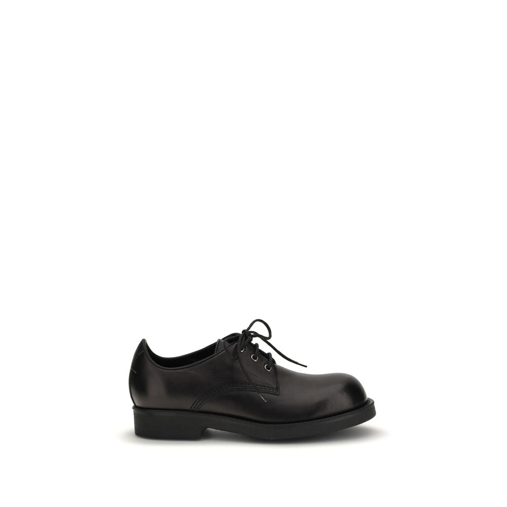 MM6 Black Calf Leather Bos Taurus Oxfords And Derbies