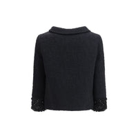 Valentino Black Fleece Wool Coat