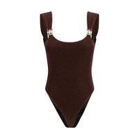 Oséree Brown Polyamide One-Piece Swimsuit