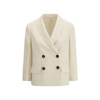 Brunello Cucinelli Cream Viscose Jackets And Coat