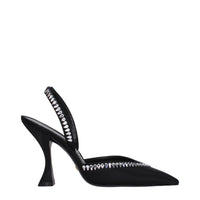 Stuart Weitzman Black Satin Stiletto Heel Sandals