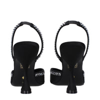 Stuart Weitzman Black Satin Stiletto Heel Sandals