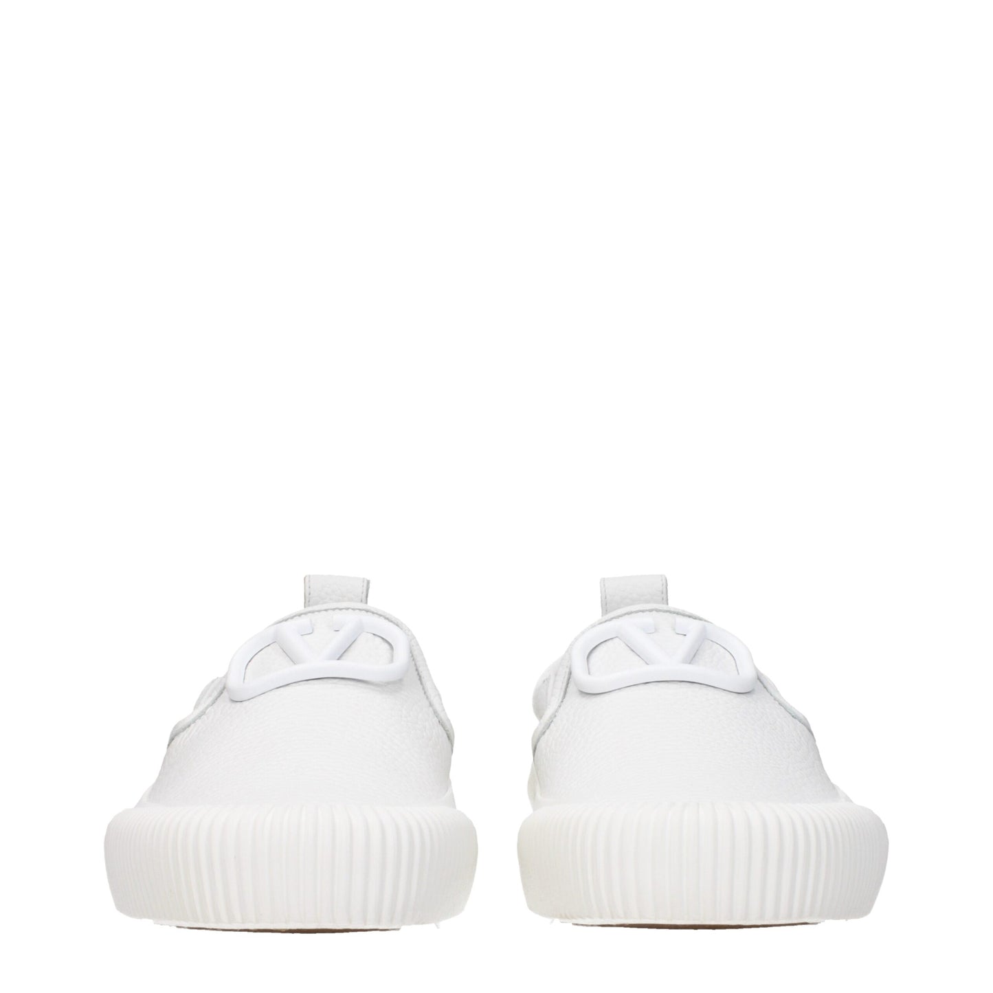 Valentino Garavani White Leather Slip-On Loafers