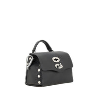 Zanellato Black Calf Leather Bos Taurus Shoulder Bag
