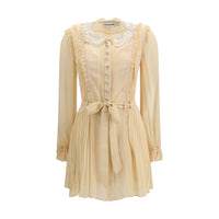 Self-Portrait Cream Viscose Casual Dress