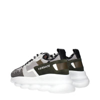 Versace Gray Fabric Chunky Sneakers