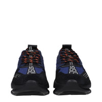 Versace Blue Fabric Athletic Sneakers