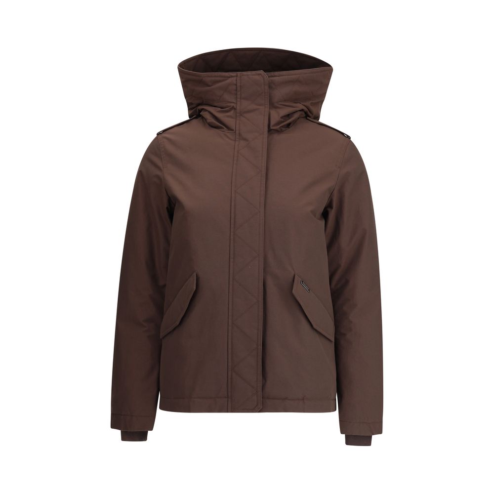 Woolrich Brown Cotton Full-Length Jacket