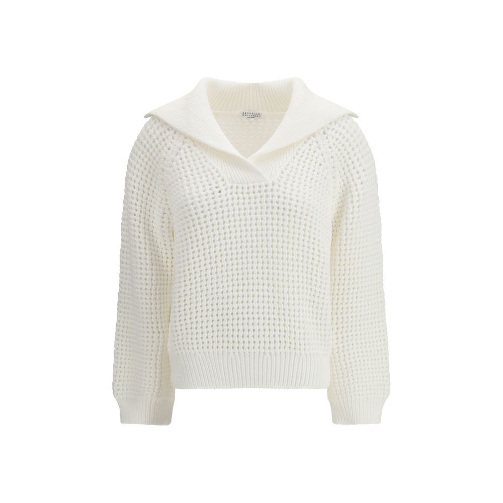 Brunello Cucinelli White Cotton Sweatshirt