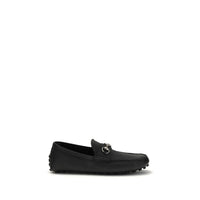Gucci Black Calf Leather Bos Taurus Slip-On Loafers