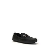 Gucci Black Calf Leather Bos Taurus Slip-On Loafers