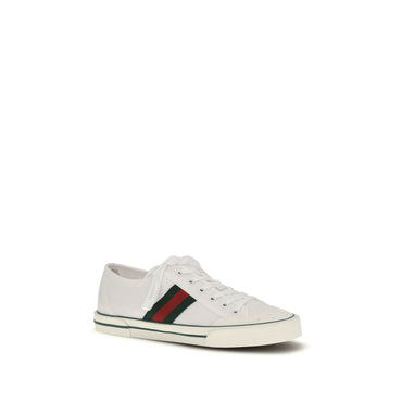 Gucci White Cotton Low Top Sneakers