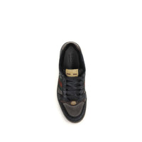 Gucci Black Calf Leather Bos Taurus Low Top Sneakers