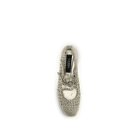 Carel Paris Silver Calf Leather Bos Taurus Ballet Flats