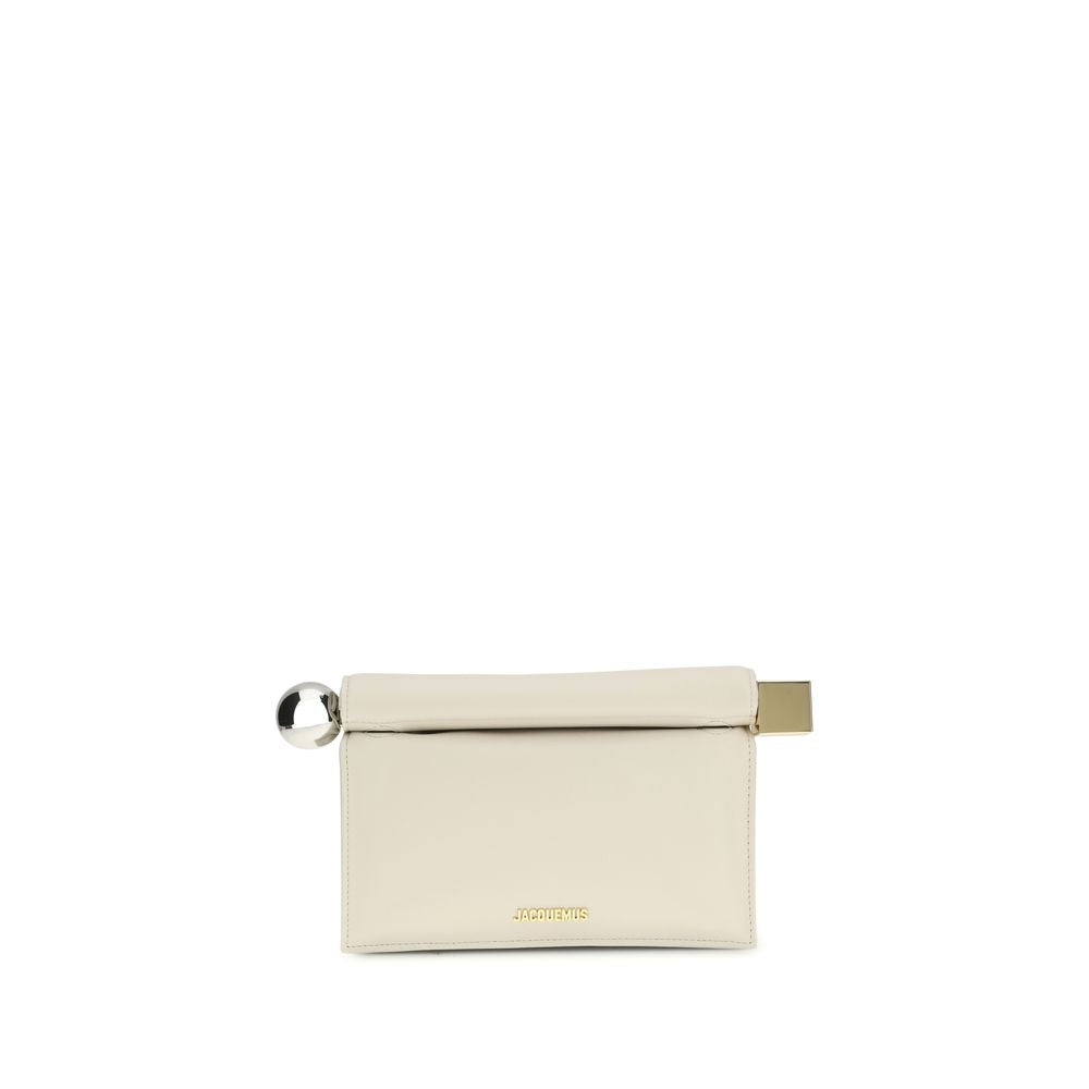Jacquemus Cream Calf Leather Bos Taurus Clutch Bag