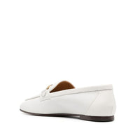 Tod's White Calfskin Slip-On Loafers