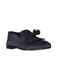 Salvatore Ferragamo Blue Calfskin Slip-On Loafers