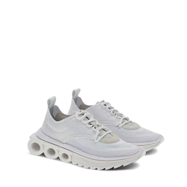 Salvatore Ferragamo White Nylon Athletic Sneakers