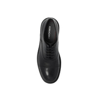 Salvatore Ferragamo Black Calfskin Oxfords And Derbies