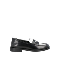 The Attico Black Leather Slip-On Loafers