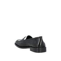 The Attico Black Leather Slip-On Loafers